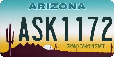 AZ license plate ASK1172