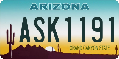 AZ license plate ASK1191