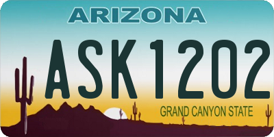 AZ license plate ASK1202