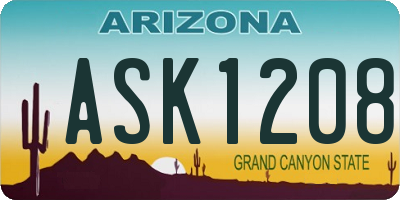 AZ license plate ASK1208