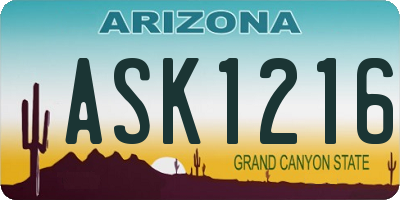 AZ license plate ASK1216