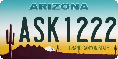 AZ license plate ASK1222