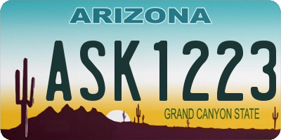 AZ license plate ASK1223