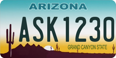 AZ license plate ASK1230
