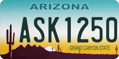 AZ license plate ASK1250