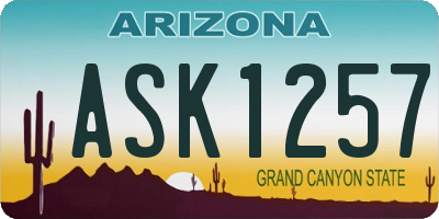 AZ license plate ASK1257