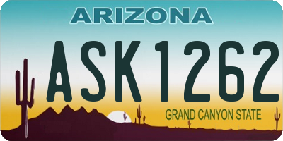 AZ license plate ASK1262