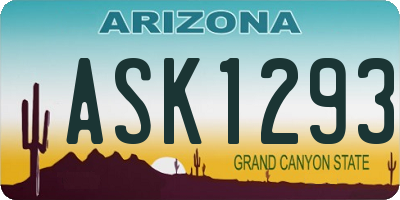 AZ license plate ASK1293