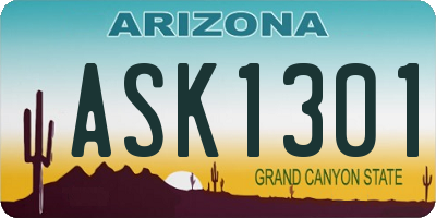 AZ license plate ASK1301
