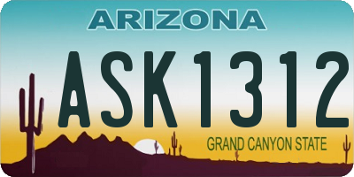 AZ license plate ASK1312