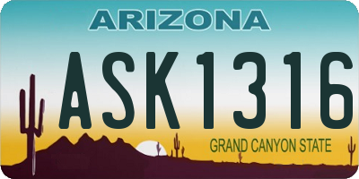 AZ license plate ASK1316