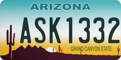 AZ license plate ASK1332