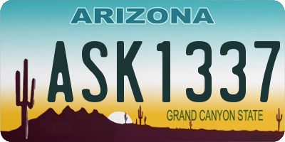 AZ license plate ASK1337