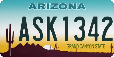 AZ license plate ASK1342