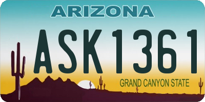 AZ license plate ASK1361
