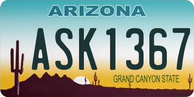 AZ license plate ASK1367