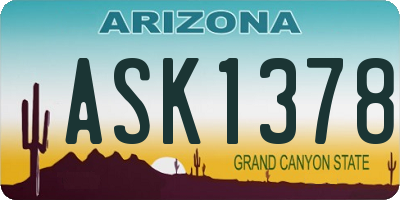 AZ license plate ASK1378