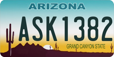 AZ license plate ASK1382