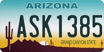 AZ license plate ASK1385
