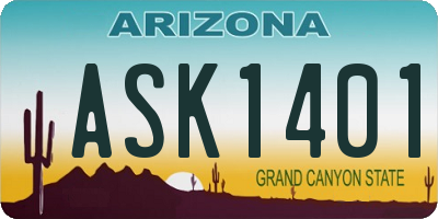 AZ license plate ASK1401