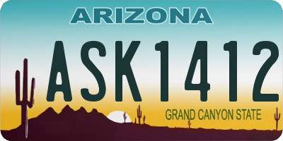 AZ license plate ASK1412