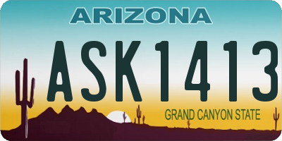 AZ license plate ASK1413