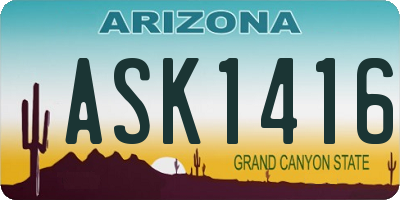 AZ license plate ASK1416