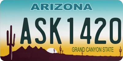 AZ license plate ASK1420