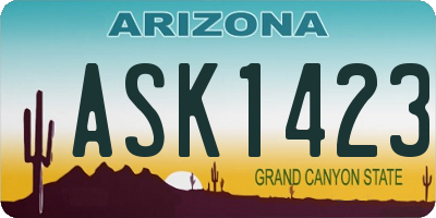 AZ license plate ASK1423