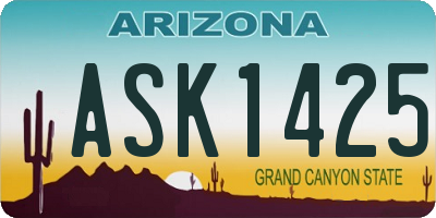 AZ license plate ASK1425