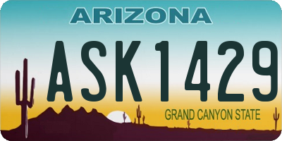 AZ license plate ASK1429