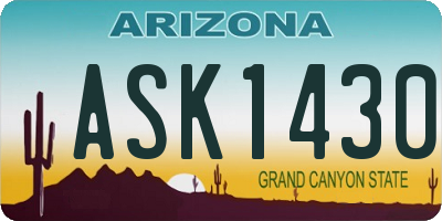 AZ license plate ASK1430