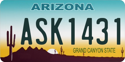 AZ license plate ASK1431