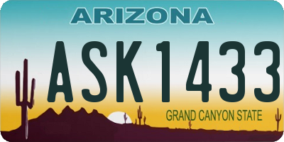 AZ license plate ASK1433