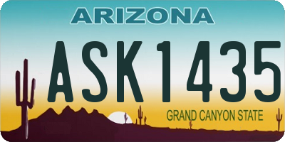 AZ license plate ASK1435