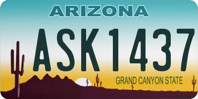 AZ license plate ASK1437