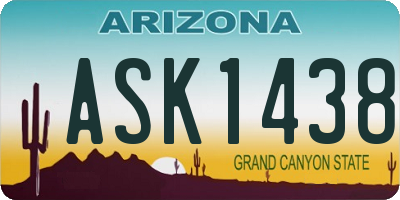 AZ license plate ASK1438
