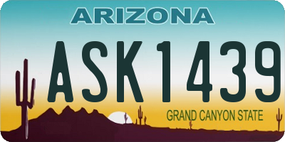 AZ license plate ASK1439