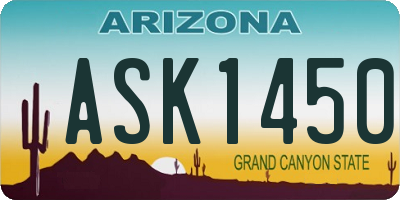 AZ license plate ASK1450