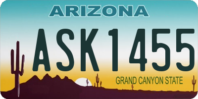 AZ license plate ASK1455