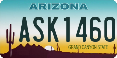 AZ license plate ASK1460