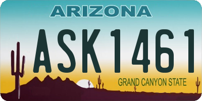 AZ license plate ASK1461