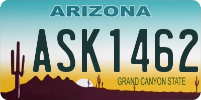 AZ license plate ASK1462