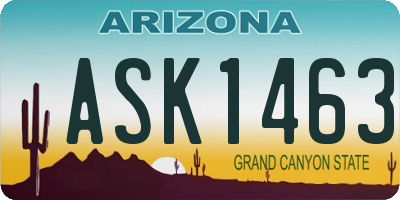 AZ license plate ASK1463