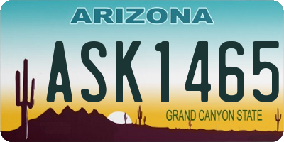 AZ license plate ASK1465