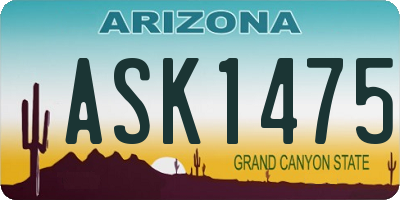 AZ license plate ASK1475