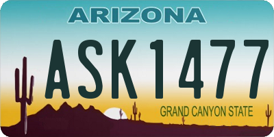 AZ license plate ASK1477