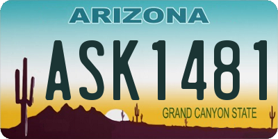 AZ license plate ASK1481