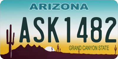 AZ license plate ASK1482