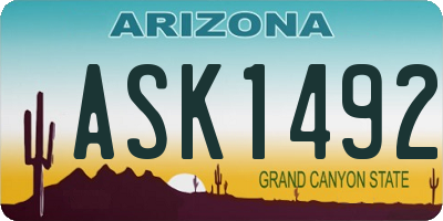 AZ license plate ASK1492
